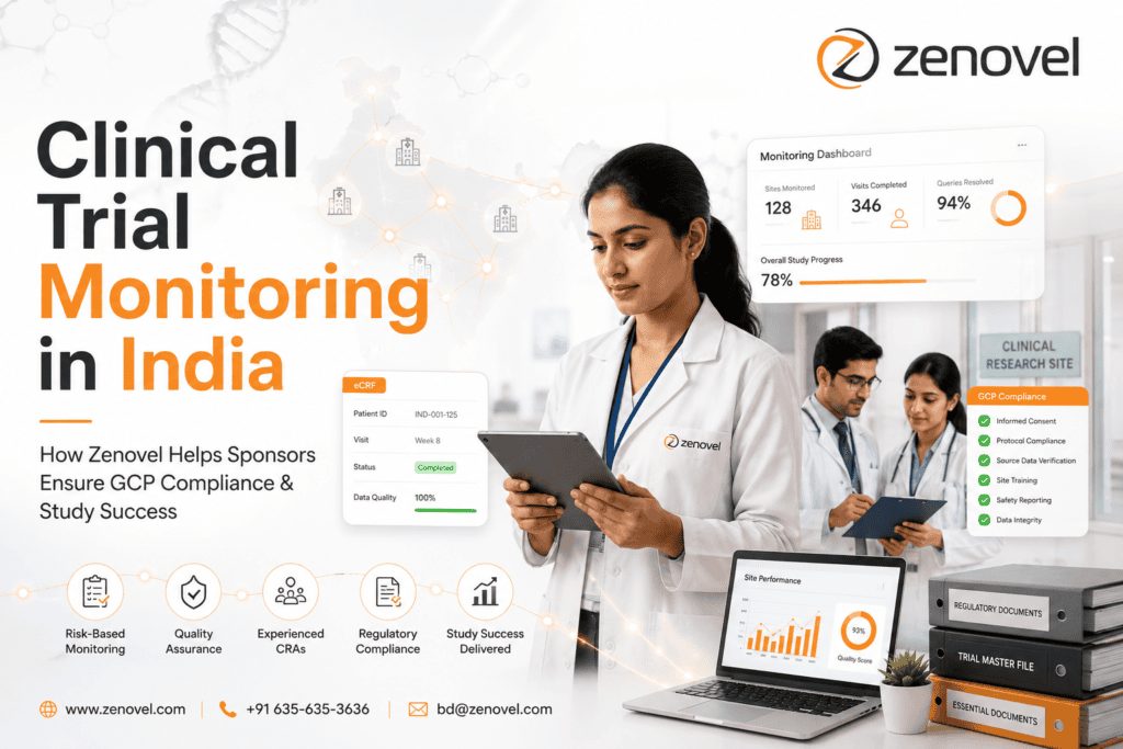Clinical Trial Monitoring in India How Zenovel Helps Sponsors Ensure GCP Compliance and Study Success